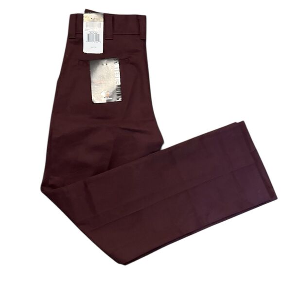 Dickies Skateboarding Regular Fit Pants Men's  30x32  Maroon Twill New W/ Tags - Picture 2 of 11